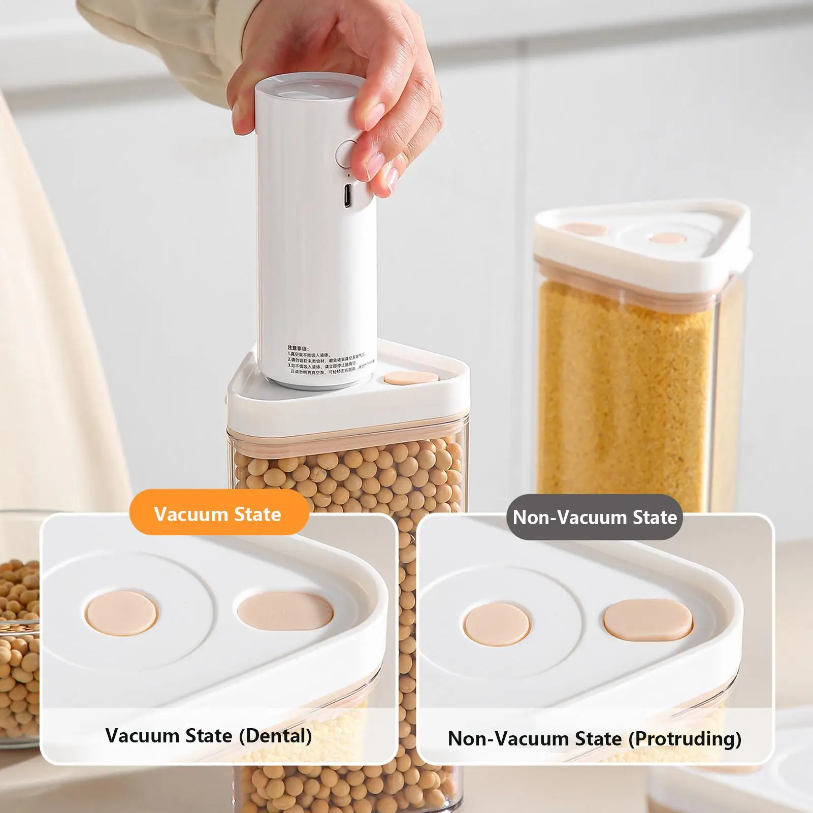 

6-Grid Grain Dispenser Rotating Grain Storage Container Cereal Dispenser Storage Containers Kitchen Supplies for Flour Sugar