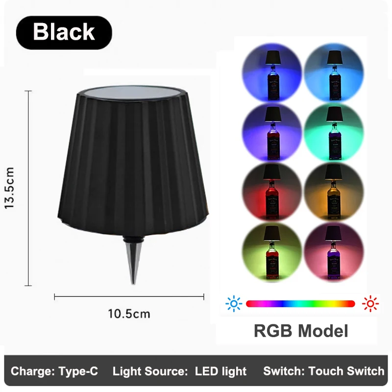 KFV RGB Wireless Table Lamp Wine Bottle LED Light 8