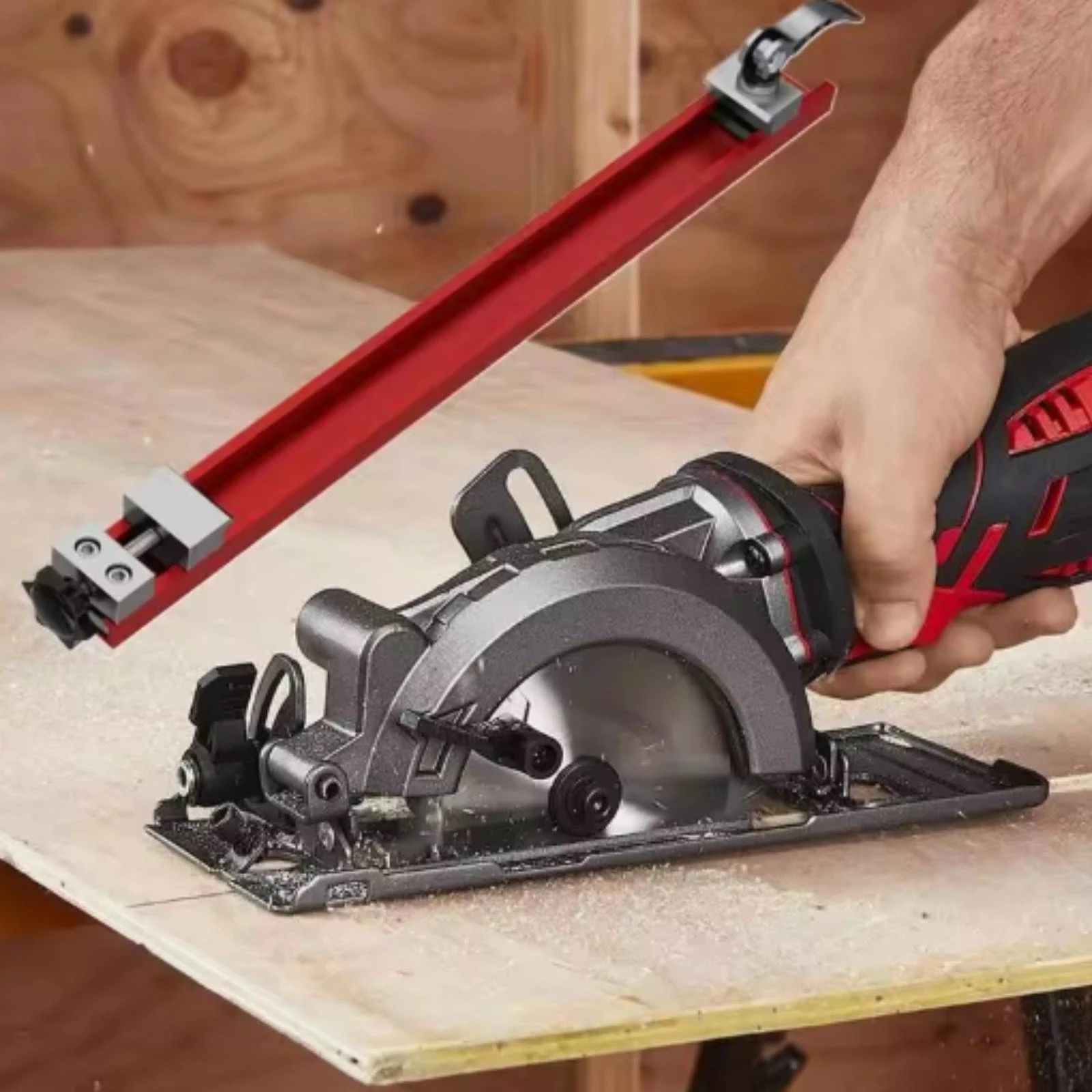 Saw Guide Base Plate Straight-Cut Circular Saw Guide Plate Hardware Adjustable Precision for Woodworkers, Workshop, Jobsite