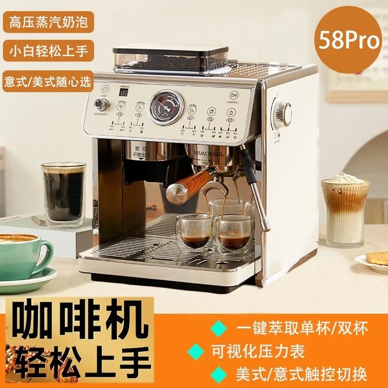 Coffee machine Italian American semi-automatic household small milk foam office with grinding integrated espresso machine
