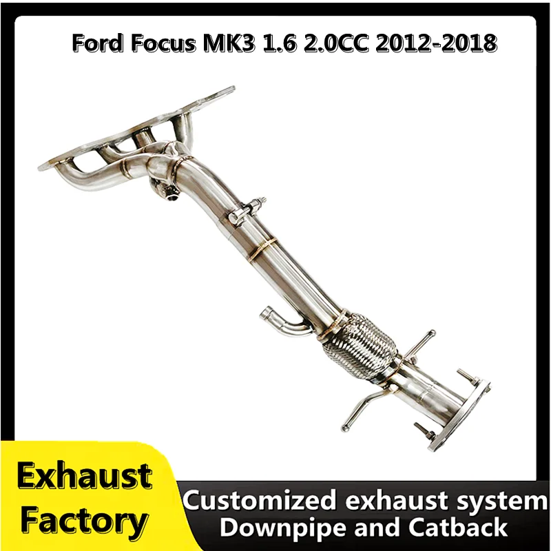 For Ford Focus MK3 1.6 2.0CC 2012-2018 stainless steel head section exhaust system catalytic converter downpipe exhaust manifold