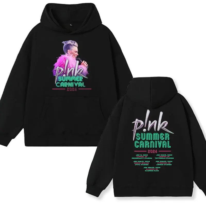 

Rare P!nk Pink Summer Carnival 2024 Festival World Tour Hoodie Male Autumn/winter Fashion Sweatshirts Oversized Fleece Pullover