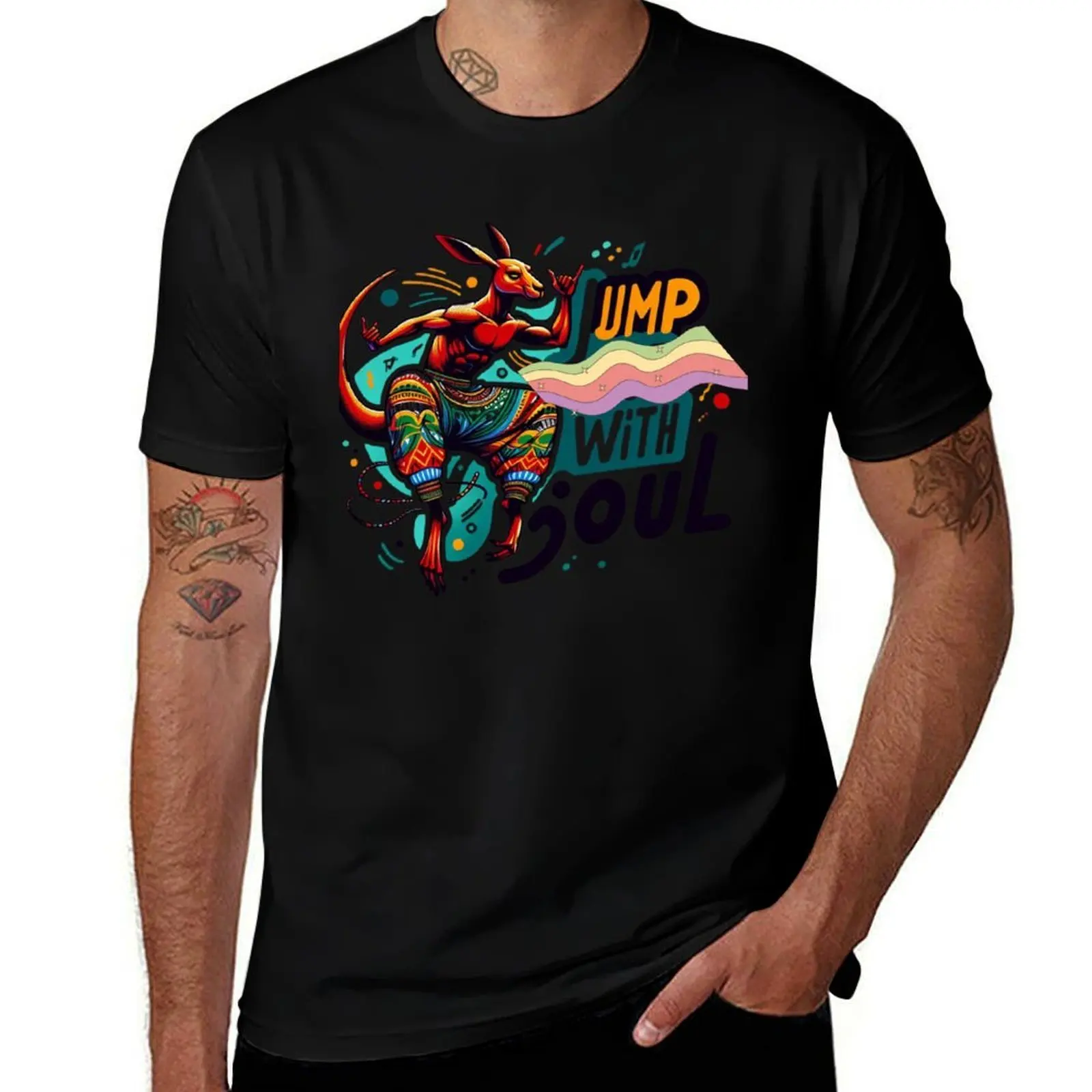 

Jump with Soul – Tribal Dance Kangaroo Art T-Shirt cheap stuff oversized graphic tee mens funny t shirts