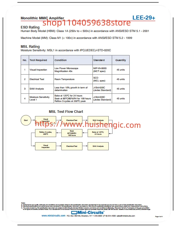 LEE-29+ RF Amplifier IC Ponsel, PCS 0Hz ~ 8GHz FG873