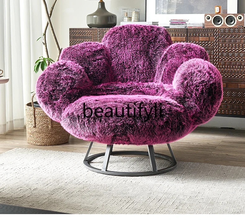 

VRSUK designer leisure chair bear paw chair plush new sofa living room single Nordic sofa new product