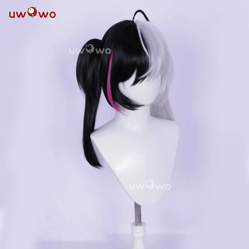 UWOWO Lacrimosa 가발 게임 NTE Neverness to Everness Lacrimosa 코스프레 가발 긴 머리 흑백 머리 할로윈 가발