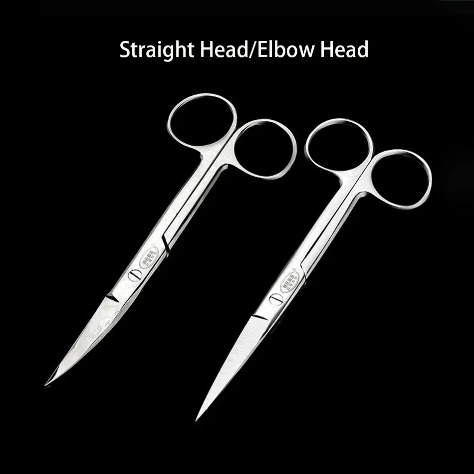 Dental Medical Stainless Steel Scissors Elbow Straight Tip Thickened Surgical Scissors Large and Small