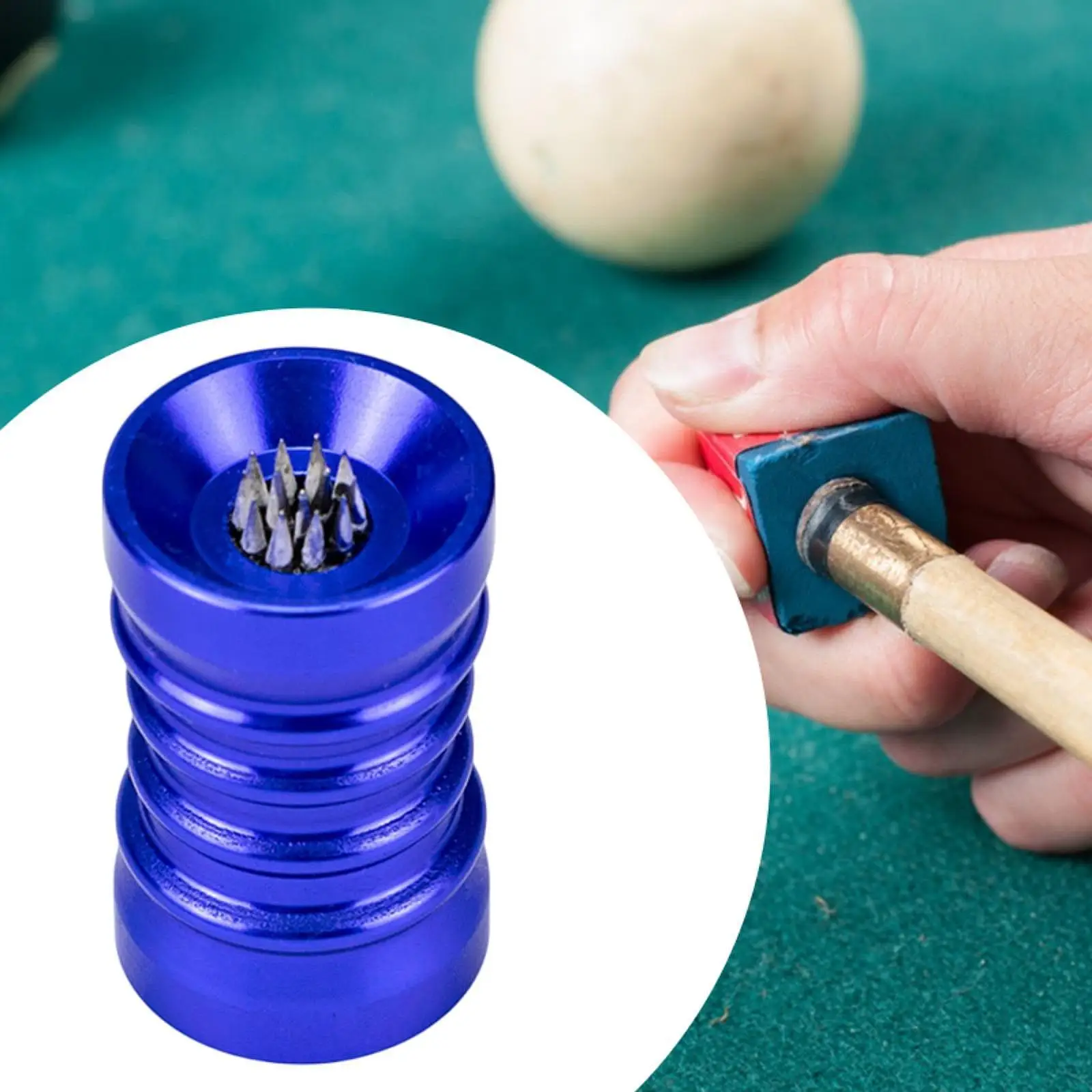 Portable Billiard Cue Tip Shaper and Polisher Compact 30x18mm Aluminum Steel Tool for Pool Players