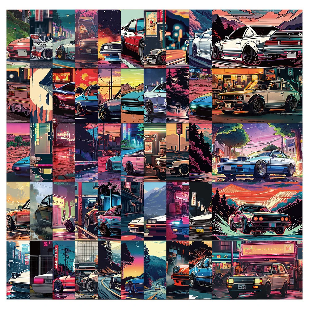 10/30/50pcs Japan Racing Car JDM Graffiti Stickers Cool Anime Sticker DIY Kids Classic Toy Phone Skateboard Waterproof Decals