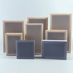 10pcs/20pcs Frosted Kraft Paper Drawer Boxes with Clear Sleeve for Handmade Soap Craft Black White Party Gift Packaging
