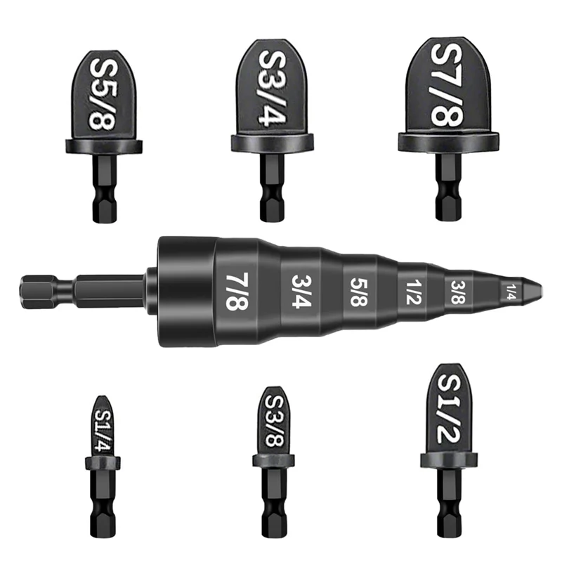 

A70P 7Pcs Swaging Tool For HVAC, Air Conditioner Copper Tube Expander, Flaring Drill Pipe Repairing Tubing Set