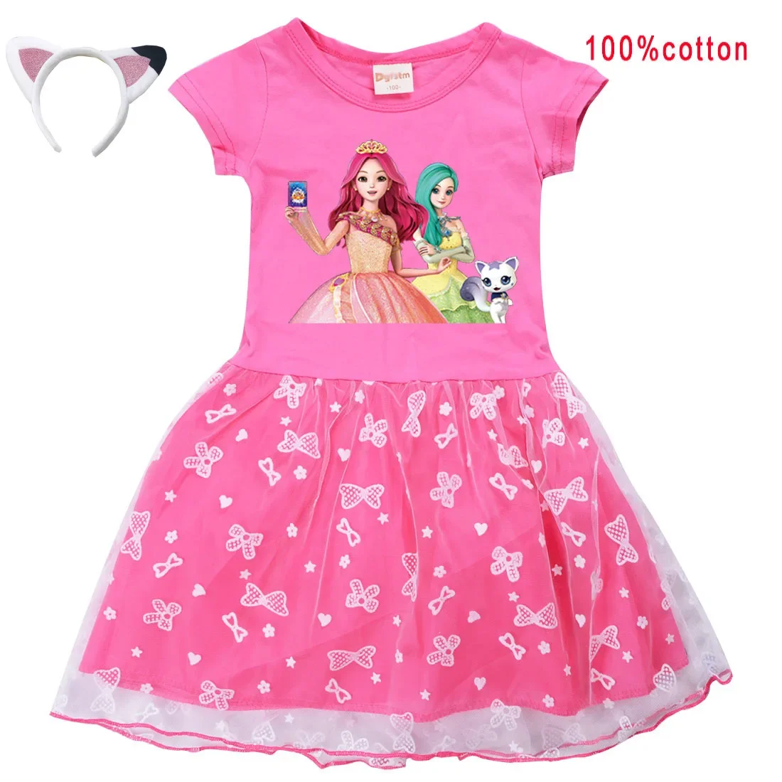 

2-10Years Korean Secret Jouju Cosplay for Girl Summer Short Sleeve Dress Kids Casual Dresses Baby Girls Wedding Party Outfits