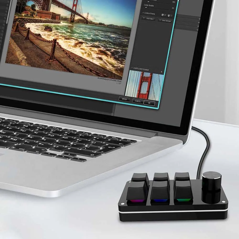 Tastiera Macro 6 tasti + 1 manopola tastiera meccanica Hot Swap tastiera personalizzata Mini tastiera da gioco Mini tastiera per gioco PS