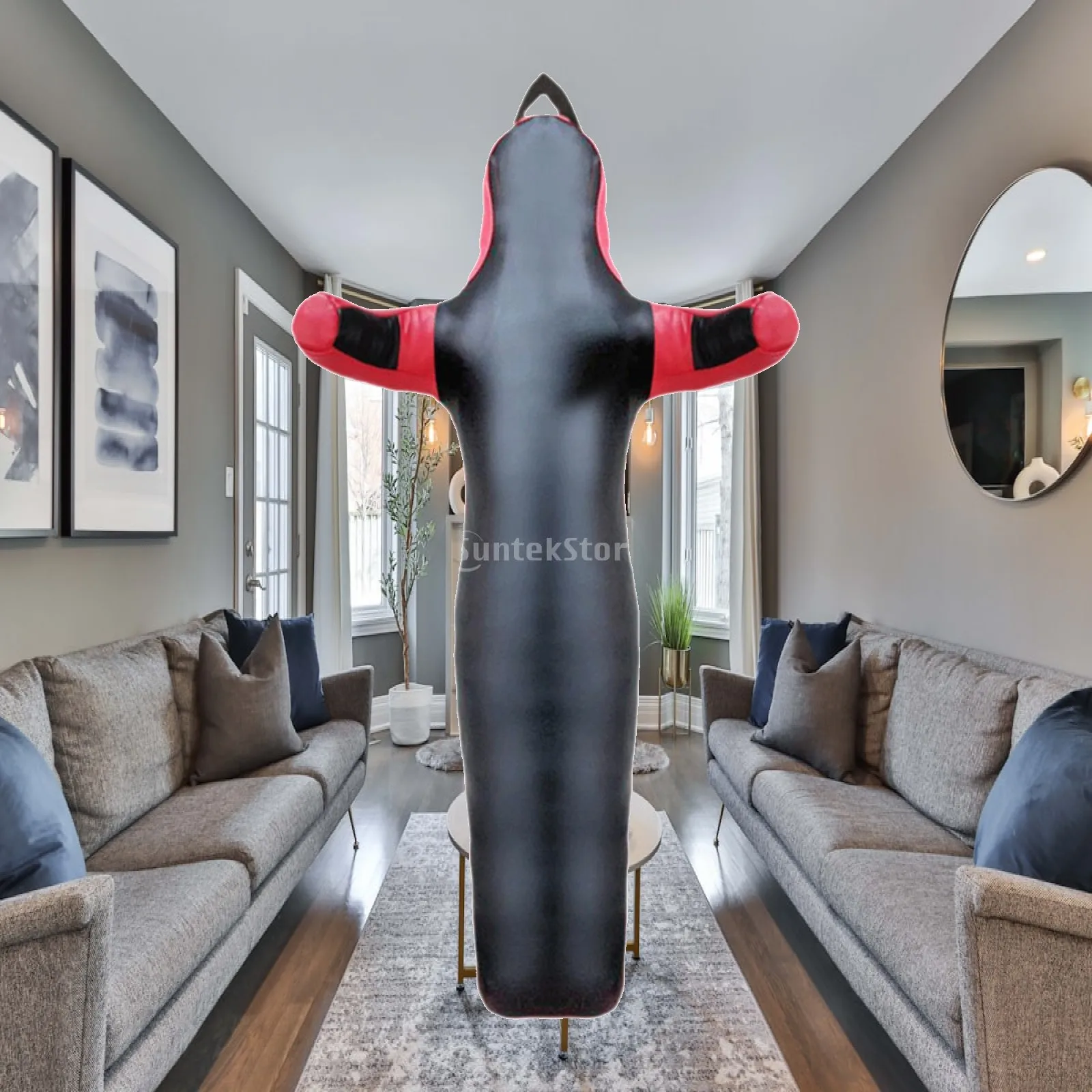 Unfilled Throwing Dummy Bag Hanging Wrestling Mannequin PU Leather for Taekwondo Jujitsu MMA Training