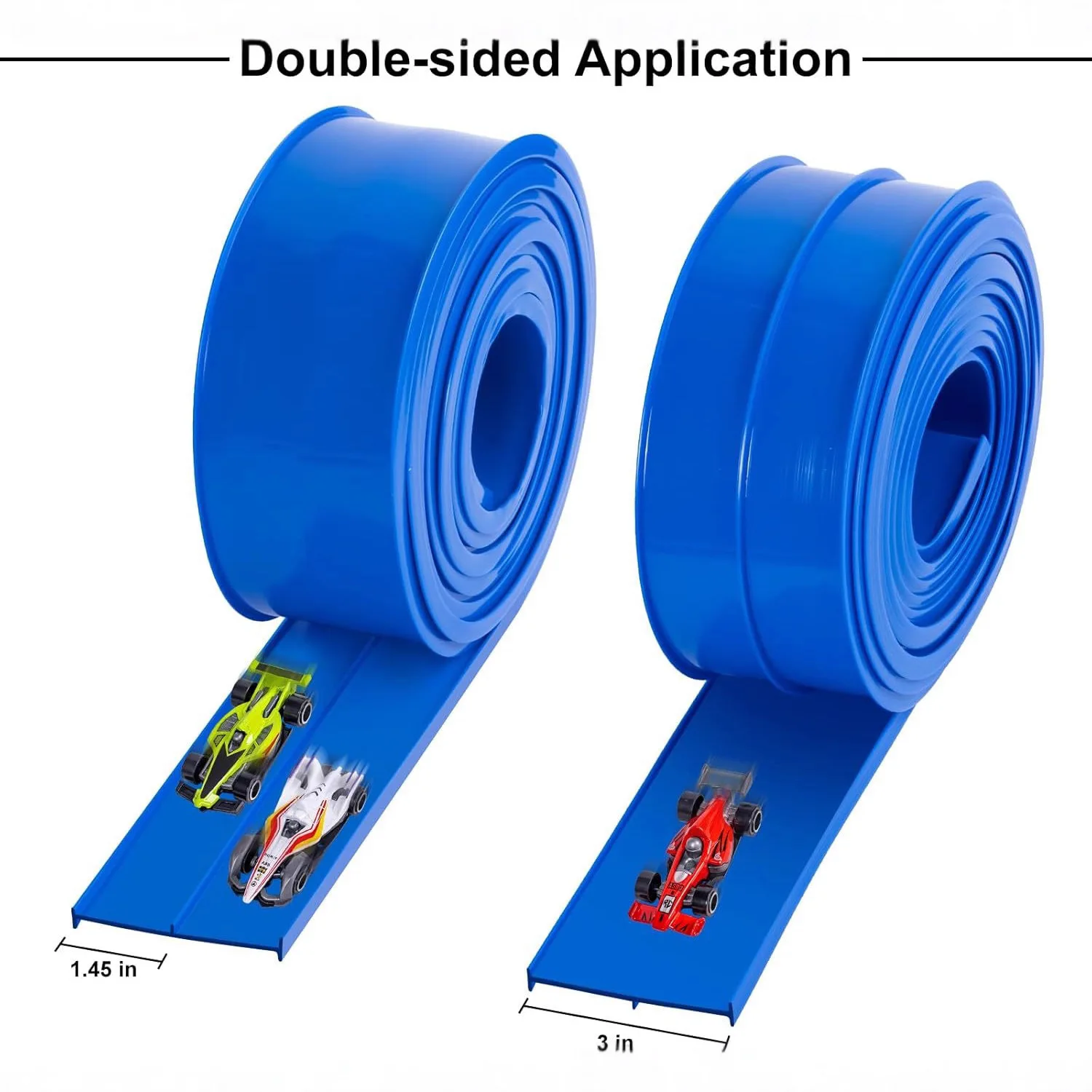 Flexible Race Track Toys for Kids 15 Ft Flex Race Car Ramp Track with Suction Cups Rolls Up Portable DIY Racetrack Birthday Gift