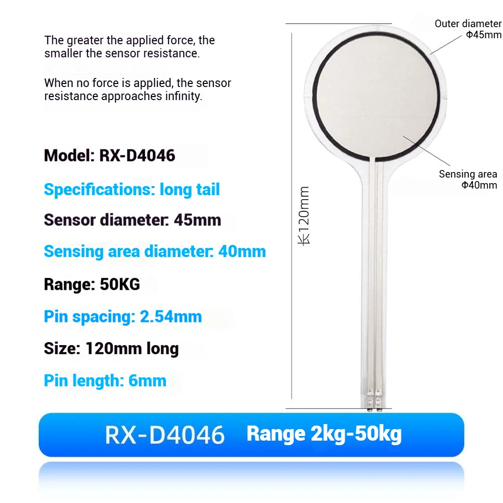 50 кг RX-D4046 с цифровым тонкопленочным датчиком давления CMCU-05A, модуль датчика давления, преобразователь «сделай сам»