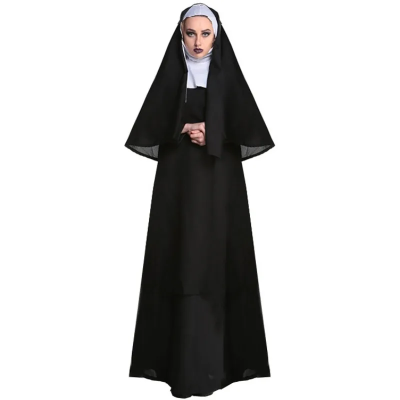 

The Nun Cosplay Costume Horror Films Cosplay Cross Ghost Halloween Costume The Conjuring Black Women Halloween Costume