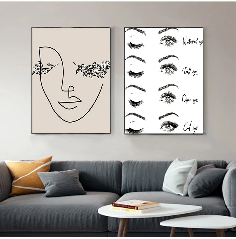 Modern Fashion Eyelash Extensions Prints Makeup Wall Art Canvas Painting Picture Nordic Poster Beauty Salon Decor Girls Gift