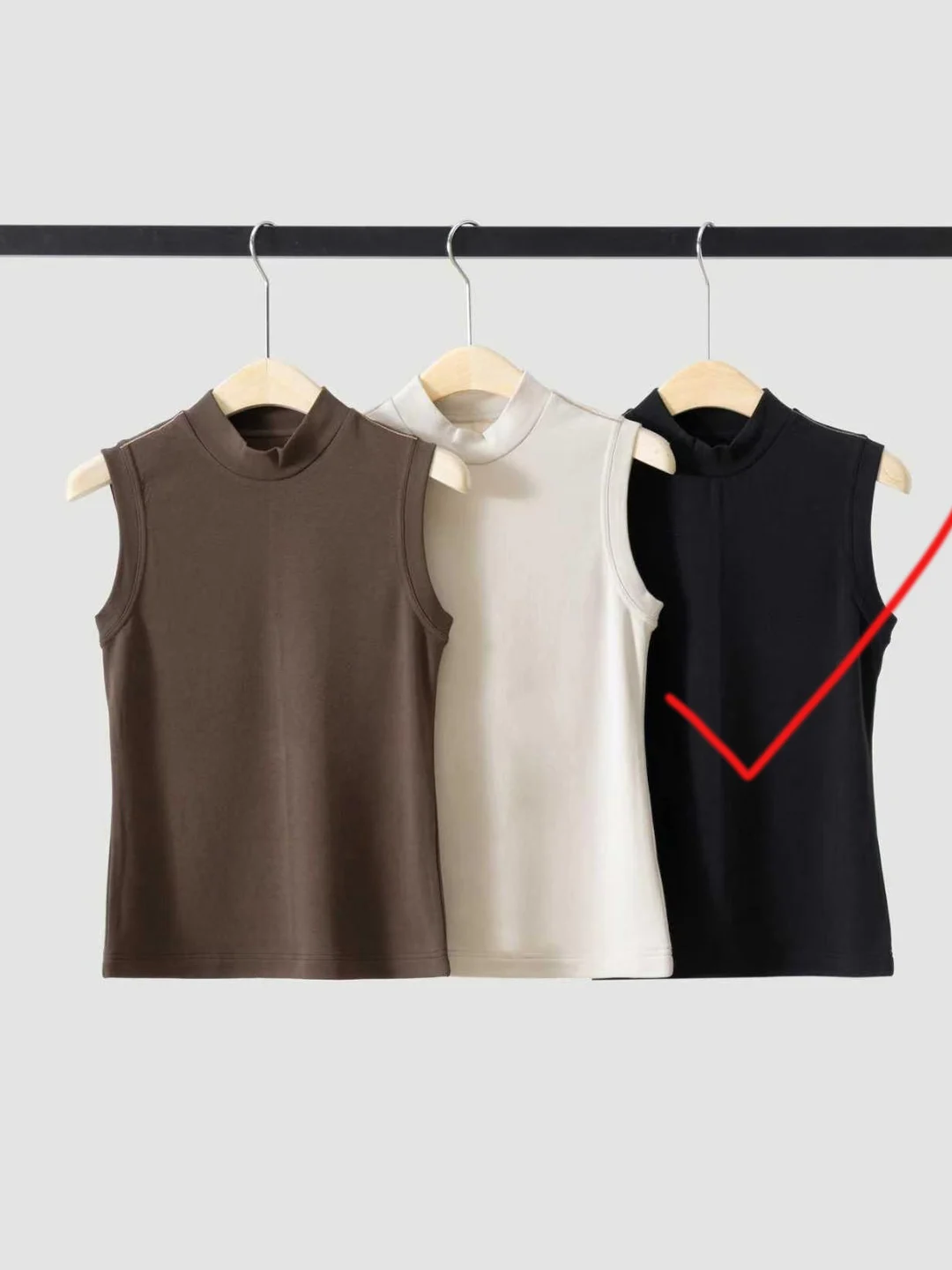 2026 Autumn/Winter New Style Half-High Neck Sleeveless Vest for Women, Slim Fit Base Layer Knitted Inner Layer Outerwear