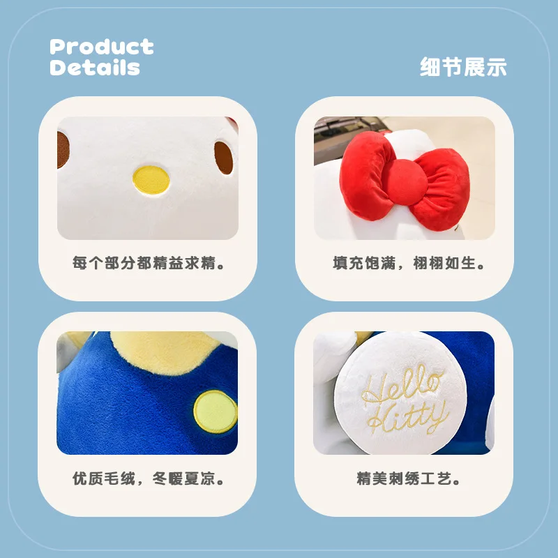 8 & 12 นิ้วของแท้ซานริโอ เฮลโล คิตตี้อะนิเมะตุ๊กตาของเล่นตุ๊กตาหมอนอิงคาวาอิวันเกิดปาร์ตี้คริสต์มาสของขวัญตุ๊กตาสาว