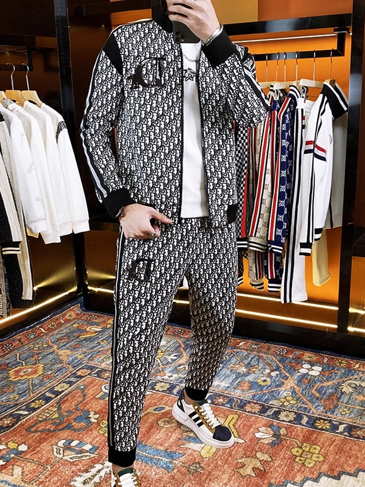 

Весенне-осенний мужской повседневный костюм, новинка 2025 года, пальто, мужская одежда, красивый комплект с осенним комплектом из двух предметов