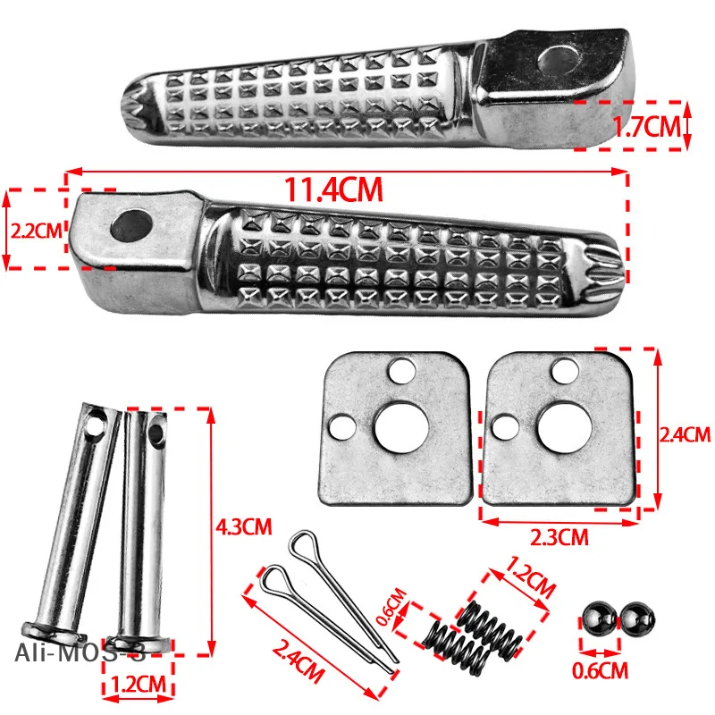 【P】زوج واحد من أوتاد القدم للدراجات النارية، دواسات سوداء، دواسات من سبائك الألومنيوم مناسبة لمعظم الدراجات النارية، مقاومة للاهتراء #6