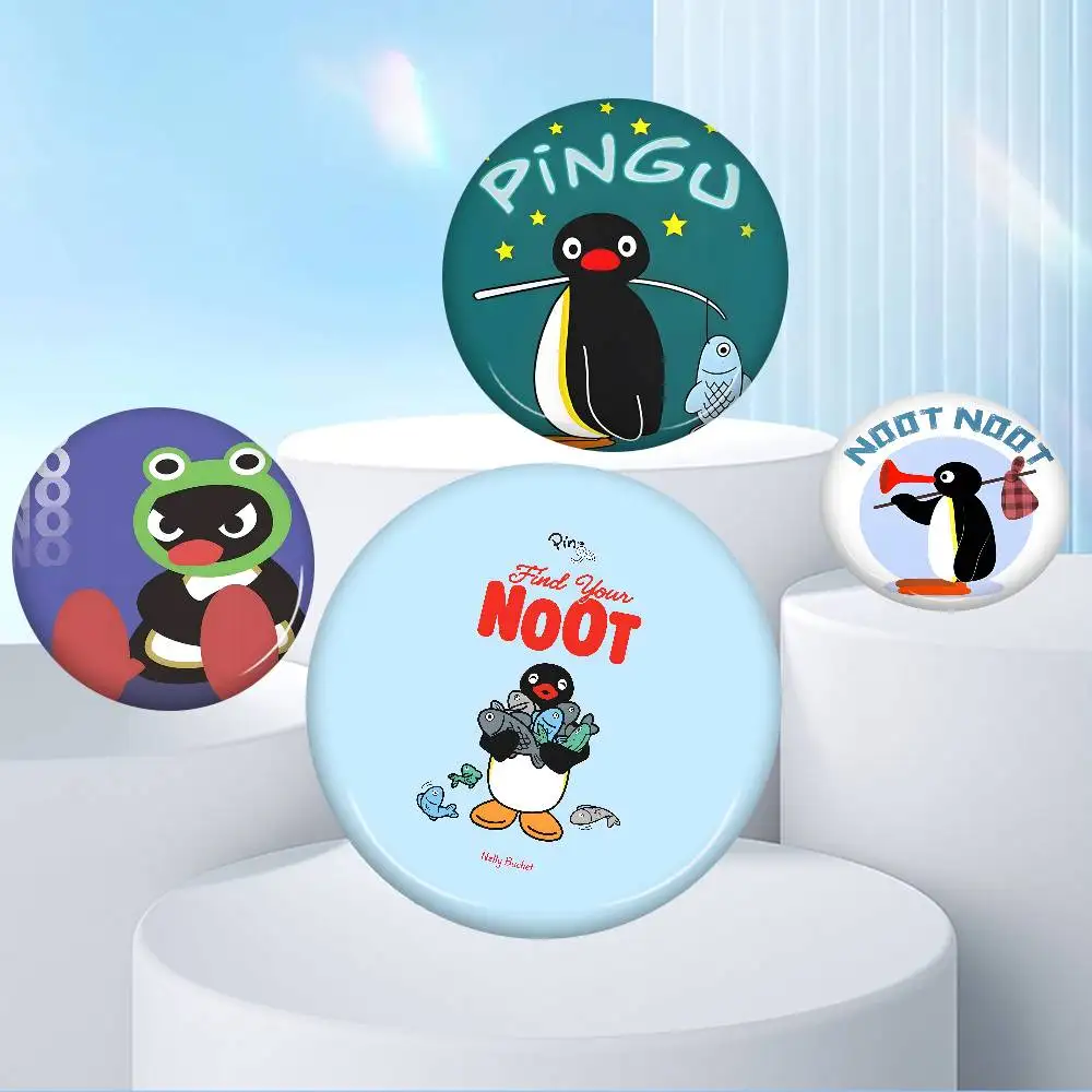 Funny P-PinguS Cute Cartoon 58mm Animals Funny Brooches Badge Backpack Clothes Gift Accessory