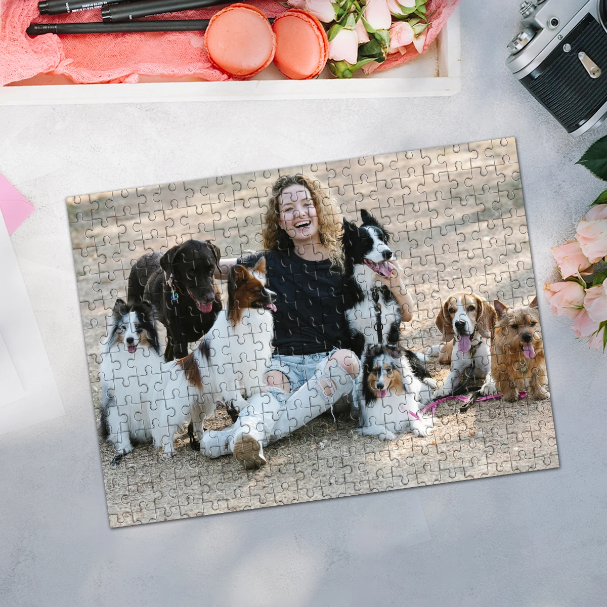 35/300/500/1000pcs Personalized Custom Photo Puzzle photo Parent-Child Interactive Diy Assemble Game Toy