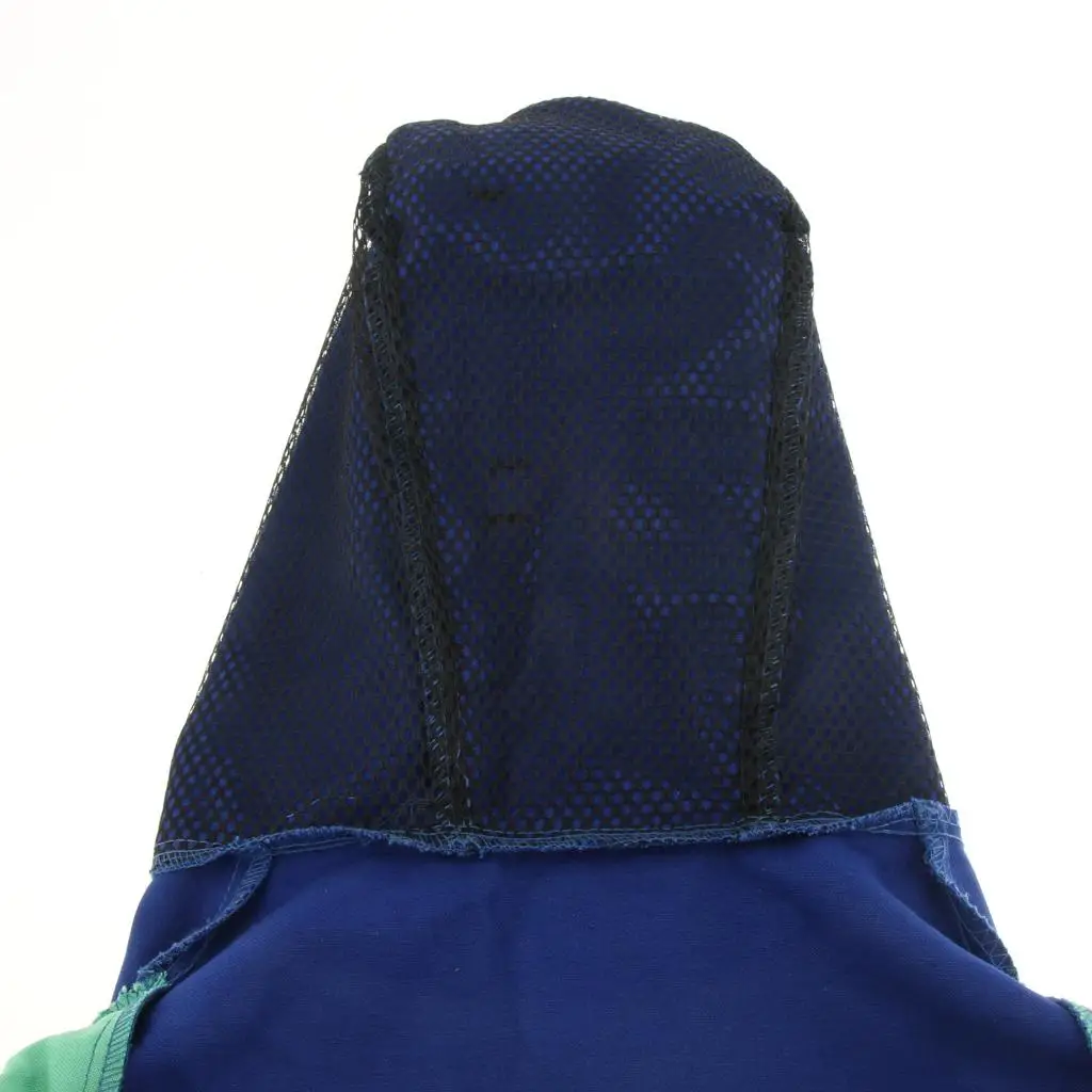 Flame Retardant Safey Helmet Welding Neck Hood Welder Head Cover - Blue