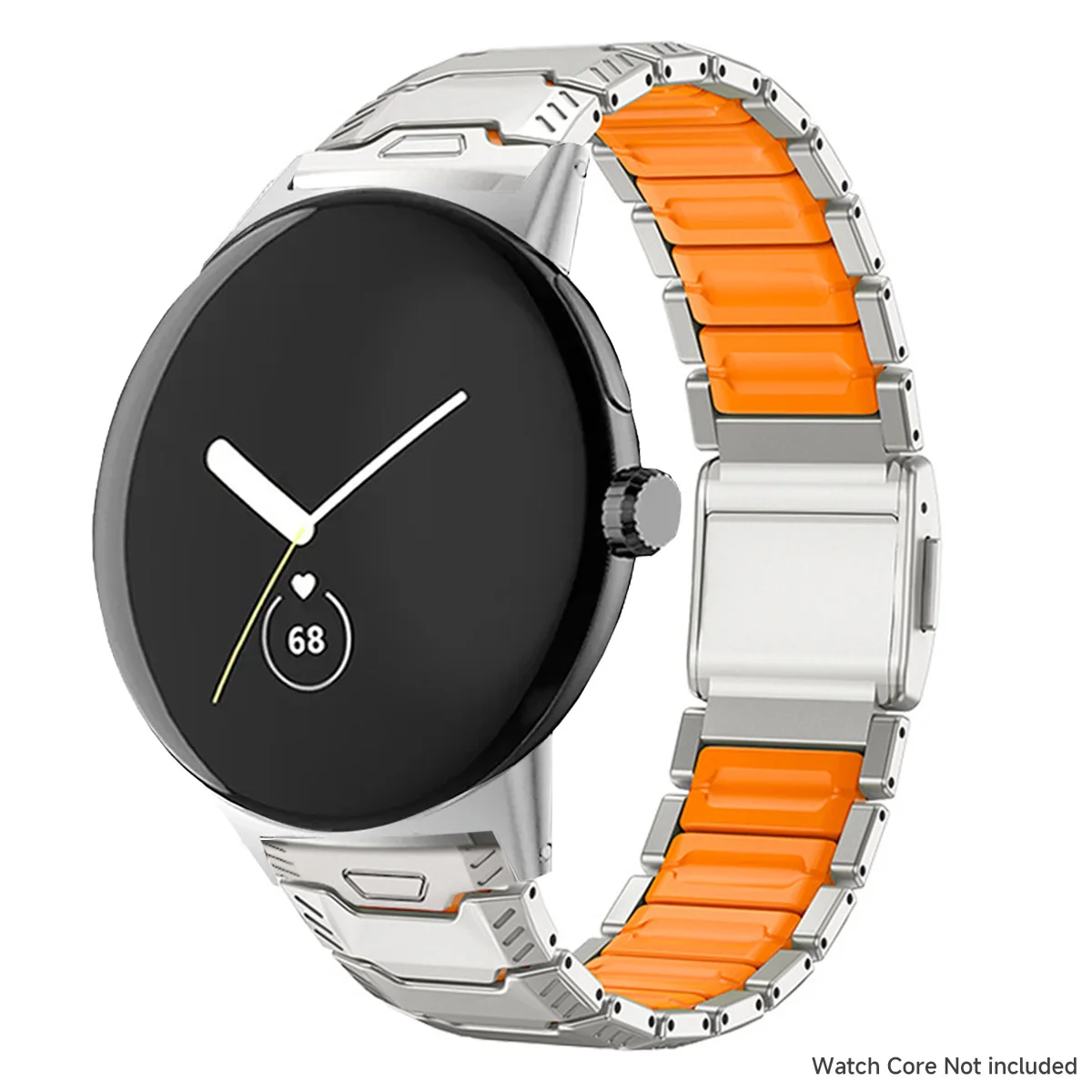 Titanium + Silikon-Armband für Google Pixel Watch 5 4 3 45mm Luxuriöses Magnetisches Doppelschicht-Band für Pixel Watch 5 45mm Herren-Armband – Detail 18