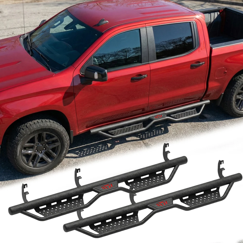

Running Boards for 2015-2026 Chevy Colorado/GMC Canyon Crew Cab, Two Stairs Bolt-on Black