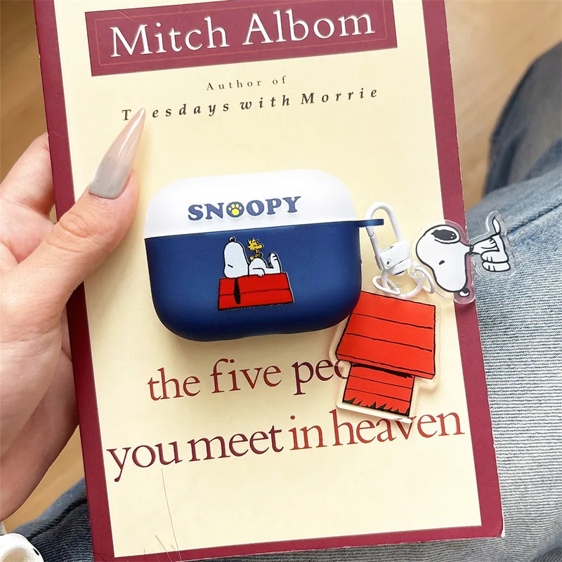 سنوبي حقيبة سماعة الاذن ل Airpods 1/2 3 4 Pro الكرتون بولي TPU سماعة لاسلكية تعمل بالبلوتوث سماعة الغطاء الواقي الملحقات مع سلسلة المفاتيح