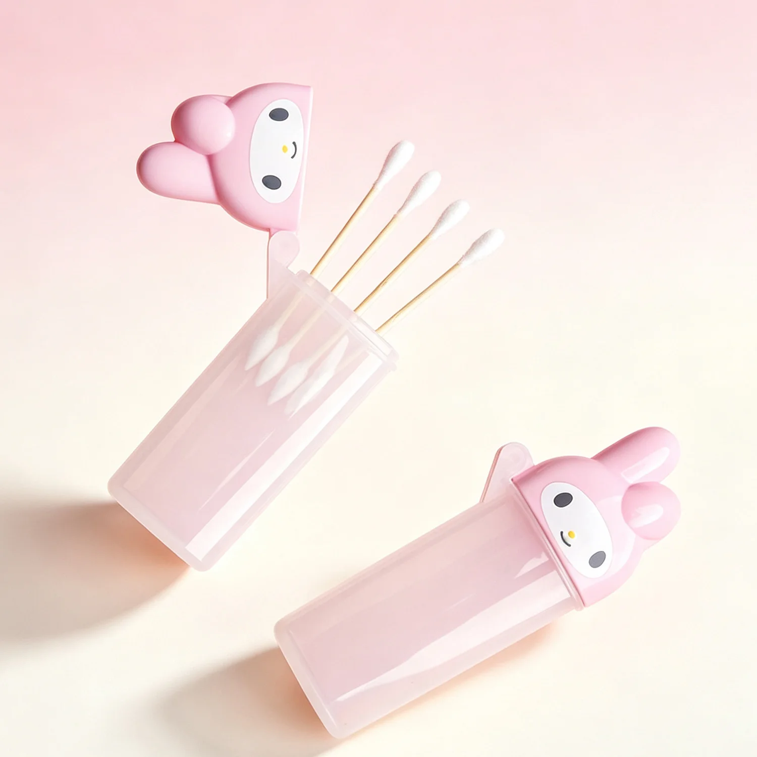 Hello Kitty, Kuromi, Cinnamoroll, My Melody – Baumwollstäbchen mit niedlichem Aufdruck, Papierstäbchen mit Baumwollspitze und Aufbewahrungsbox für die Reinigung von Make-up. – Detail 12