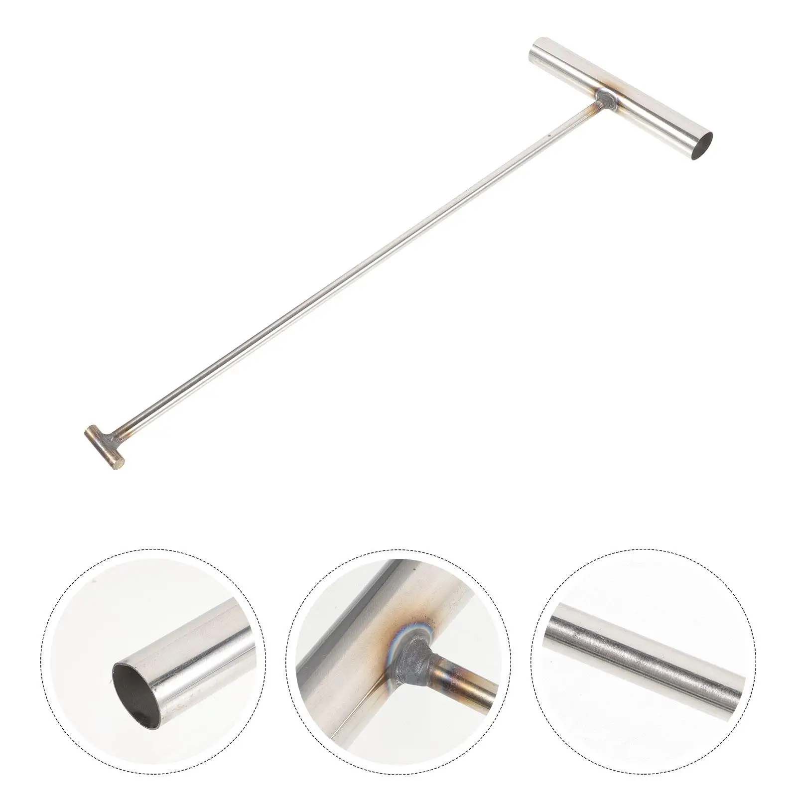 

Heavy Duty Rolling Door Hook Manhole Cover Lifter T-shaped 43cm 8mm Diameter Stainless Steel Practical Home Goods