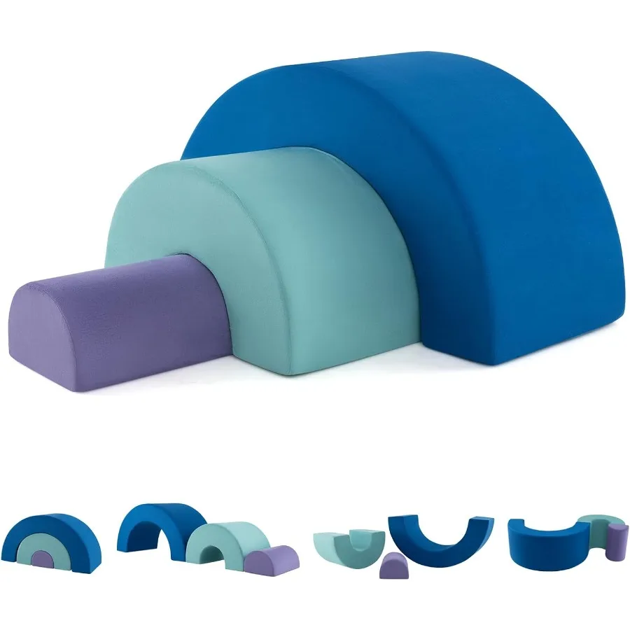 

Rainbow Toddler Climbing Toys Indoor 3 Pieces Soft Foam Blocks w SkinFriendly Suede Fabric Cover Elastic Sponge Fillings and Sm