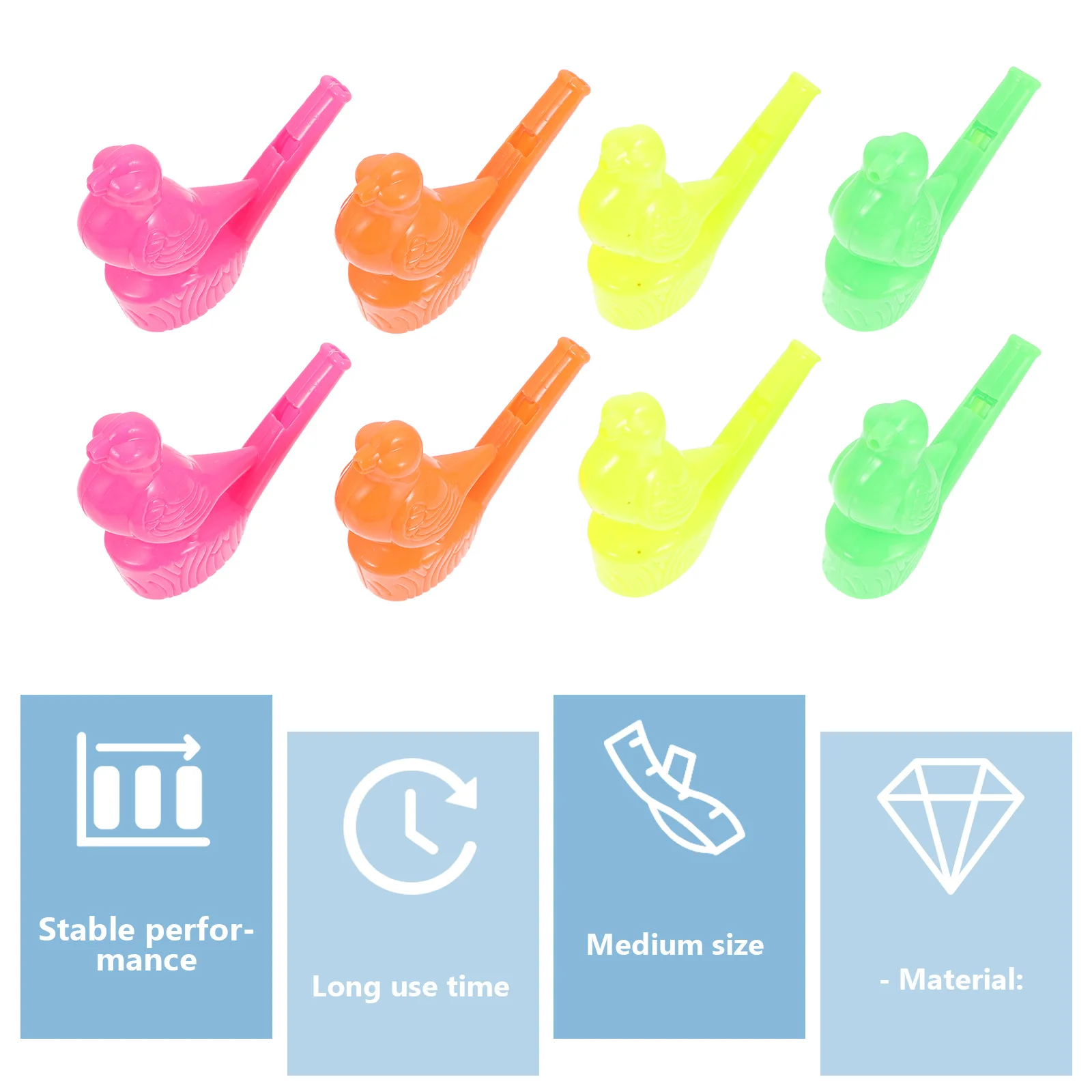 16 szt. Gwizdki w kształcie ptaków dla dzieci, kolorowe plastikowe gwizdki, instrument muzyczny, upominek na przyjęcie, zabawka edukacyjna, kreskówka