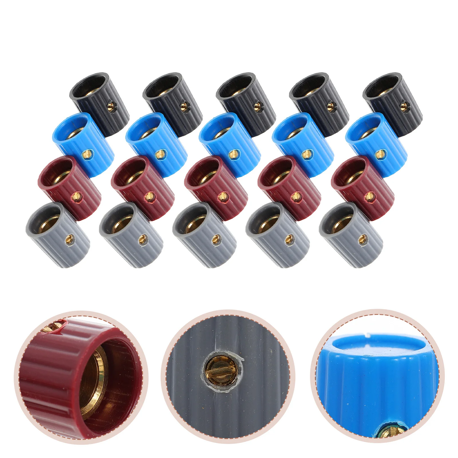 

20Pcs Guitar Amplifier Volume Control Knobs Plastic Caps Replacement for Electric Guitar Bass Effects Pedal Accessories