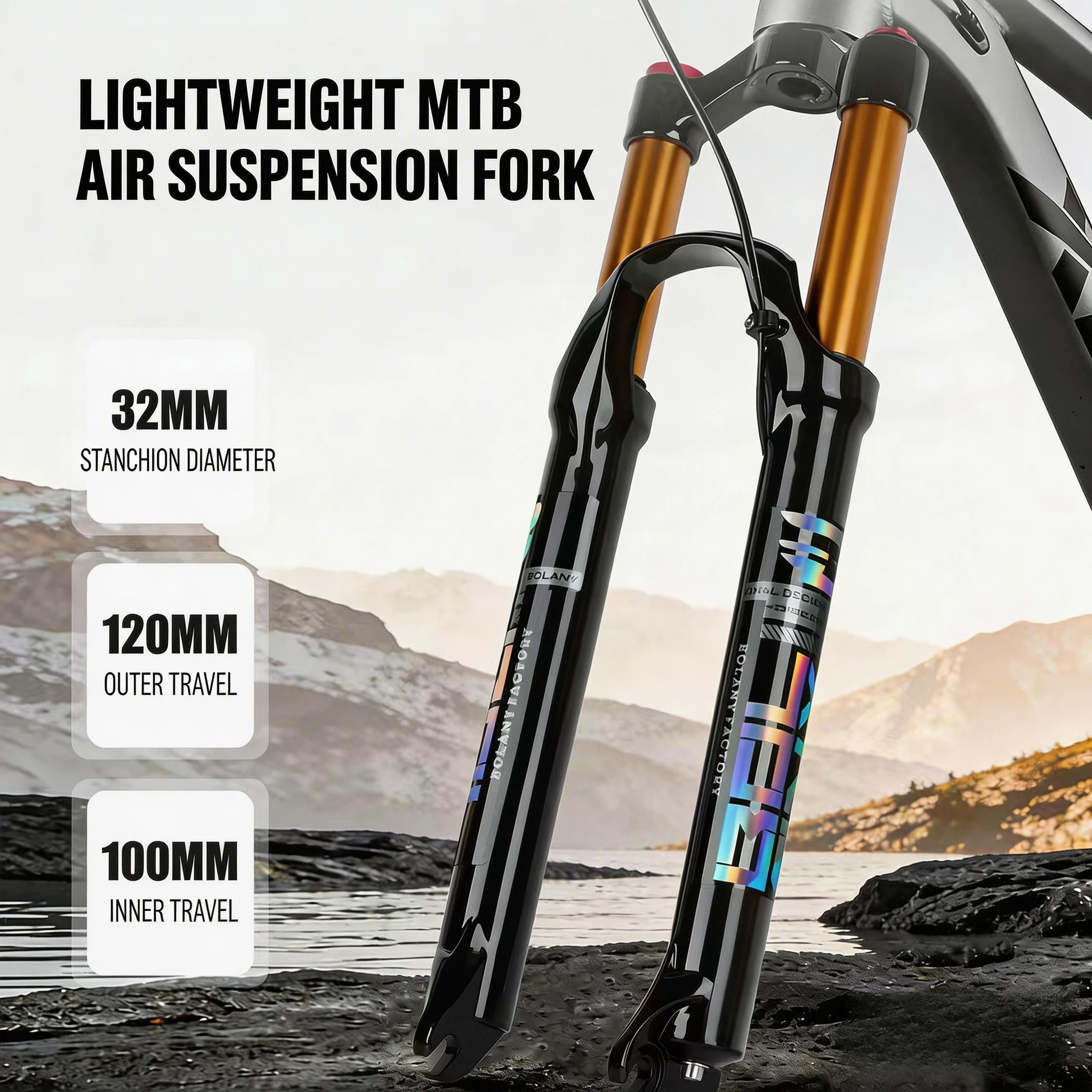 

【QUAD LOCK】Mountain bike front fork 27.5/29 inches shock-absorbing and shock-proof air pressure accessory magnesium alloy front