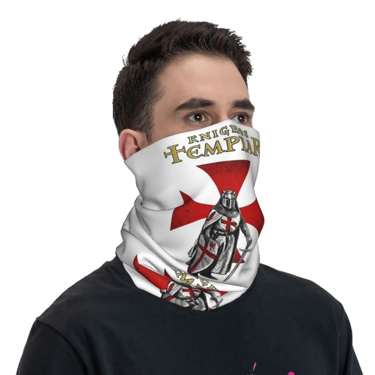 Templar Shield Cross Knights Templar Bandana Neck Gaiter Printed Mask Scarf Multi-use Cycling Scarf Hiking Fishing Unisex Adult