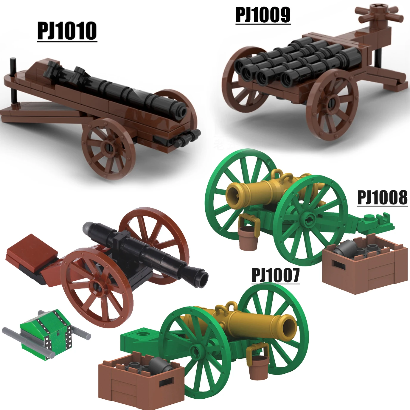 MOC Napoleonic Wars Pirate Cannon Building Blocks Kit War Scene Dragoon Soldiers Artillery Gun Weapons Bricks Toys Boys Gift