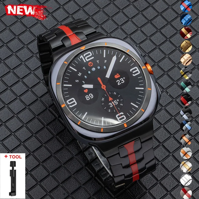 Armband für Samsung Galaxy Watch Ultra 2025 Correa Edelstahl-Metallband für Samsung Ultra 7 Galaxy Ultra 47 mm Handschlaufe