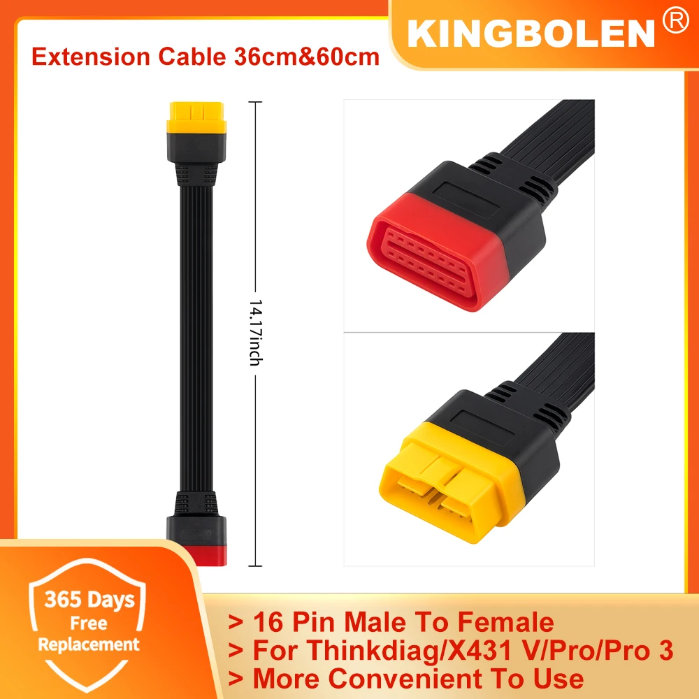 Thinkcar OBD2 Extension Cable 16 Pin Male To Female For Thinkdiag Ediag OBD2 Connector Car Diagnostic Tool OBD2 Extension Cable