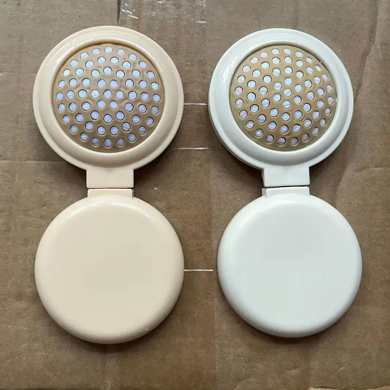 【HBA】Mini Folding Aircushion Hairbrush Built In Mirror Soft Massage Bristles For Travel Use
