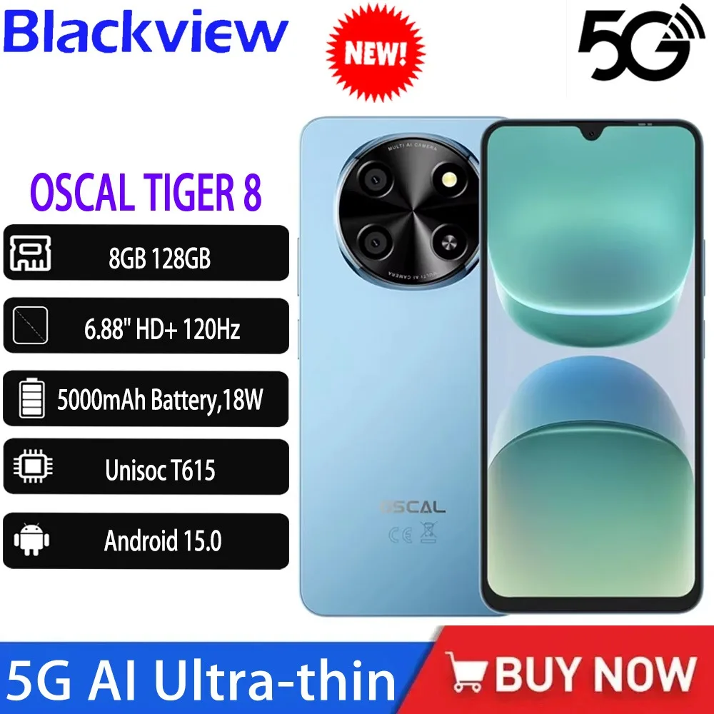 Blackview OSCAL TIGER 8 5G AI Ultra-thin Rugged Phone 6.88 