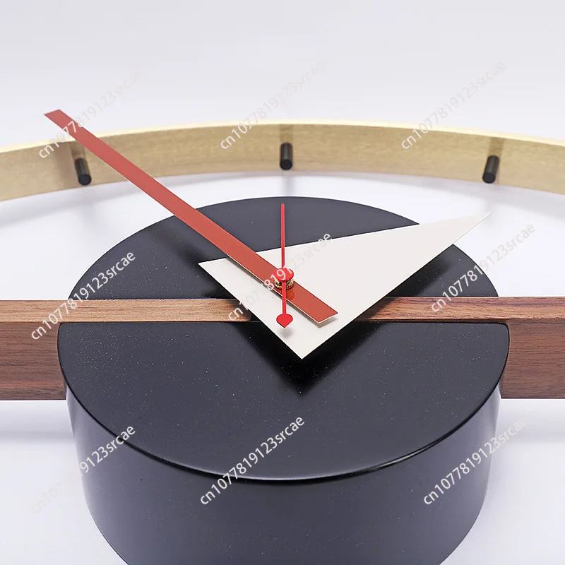 Home Decor Eye Wall Clock Antique Quartz Mute Classic Decorative Wooden&Metal  Clock Wall Walnut&Brass