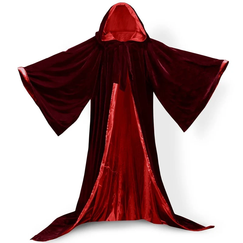 Cape de mariage à capuche en velours rouge bordeaux, pour noël, manches longues, taille personnalisée