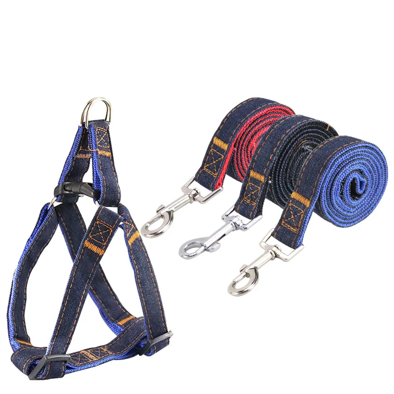 New Dog Pet Harness with Leash Adjustable Vest Walking Supplies Breathable Soft Puppy Cowboy Style for Small Medium Dog