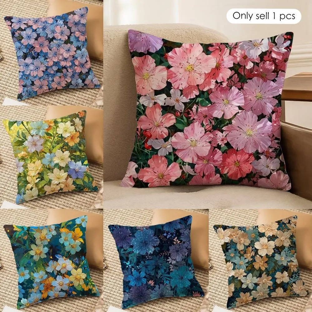 Personalized Classic Art Floral Pattern Throw Pillow, Double-Sided Printing Design, Soft Plush Cushion with Insert, Perfect Gift