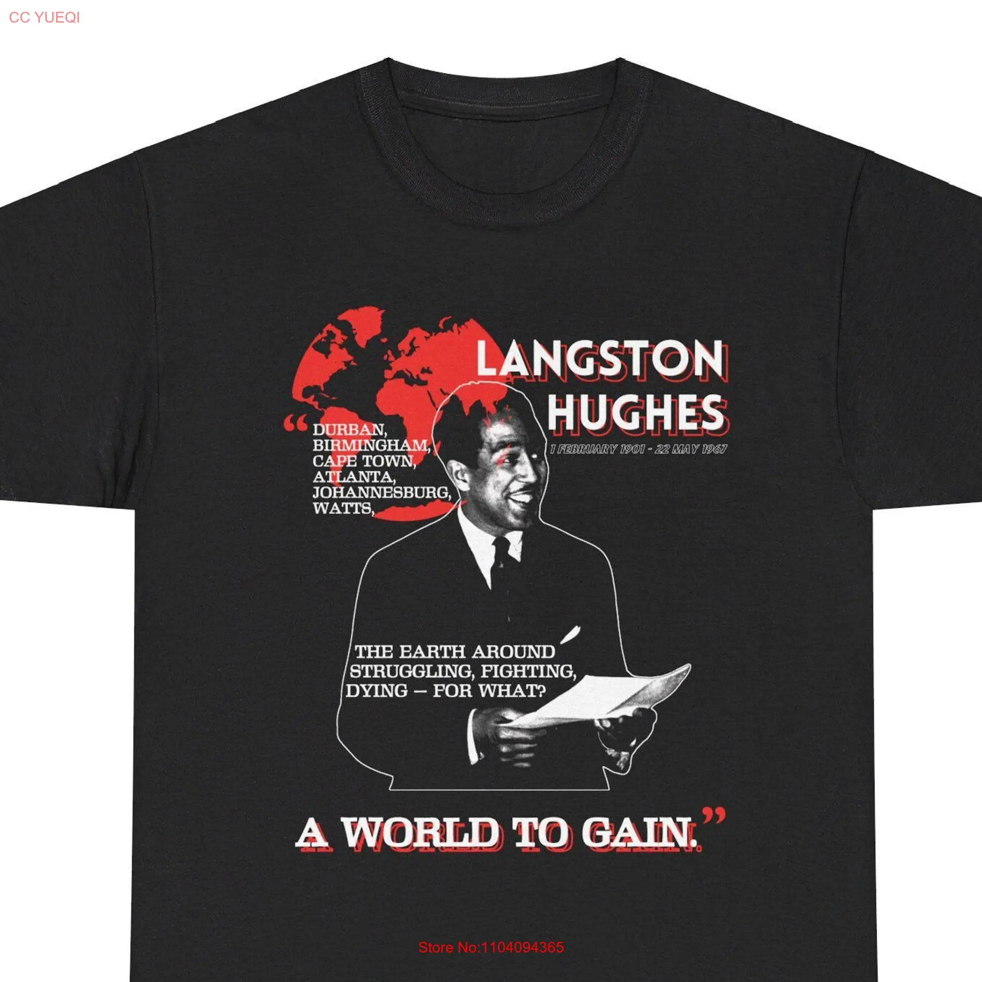 Langston Hughes Poem T shirt Harmel Renaissance Black History Poetry liberation power long or short sleeves