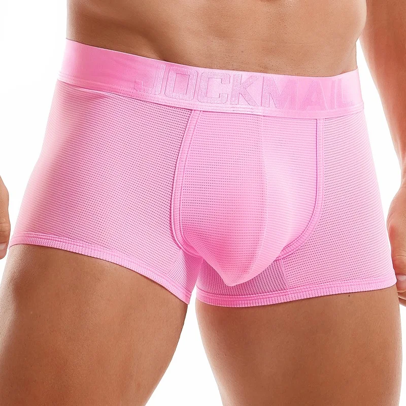 Jockmail Boxer Shorts Ice Silk Breathable Höschen Zum Fickem Ropa Interior Hombre Mesh Quick-Drying Sexy Lingerie4pcs Games Sex